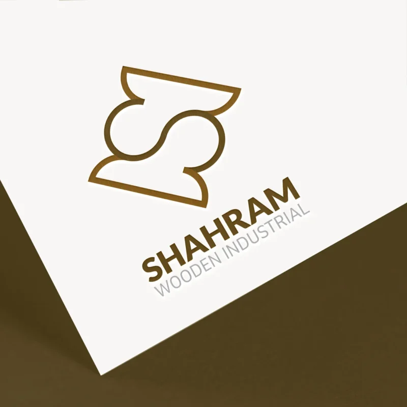 لوگوی لایه باز شهرام برای صنایع چوبی با طراحی ترکیبی S و H