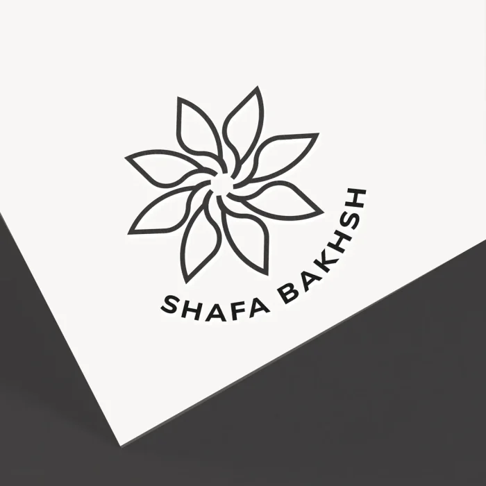 لوگو لایه باز پزشکی سنتی شفابخش با نماد گیاهان دارویی