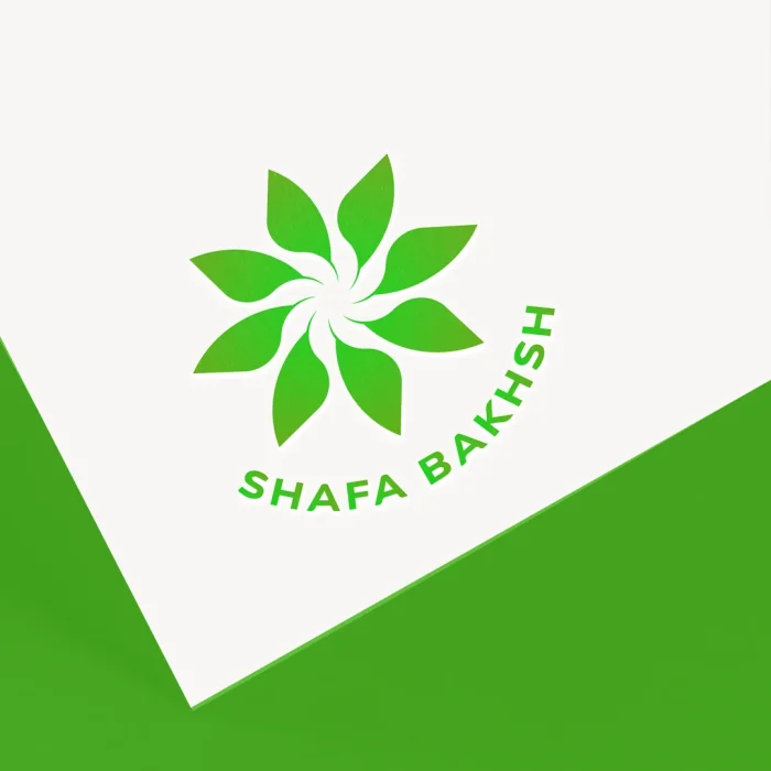طرح لوگو لایه باز برگ + نماد پزشکی سنتی